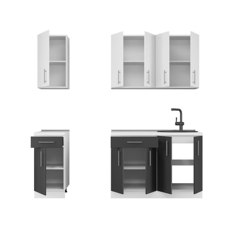 Кухня модульна Эверест Оптима Набор №4 2,2 м Нимфея Альба/Антрацитовый (DTM-5707) - фото 3 Кухня модульна Эверест Оптима Набор №4 2,2 м Нимфея Альба/Антрацитовый (DTM-5707) - фото 3