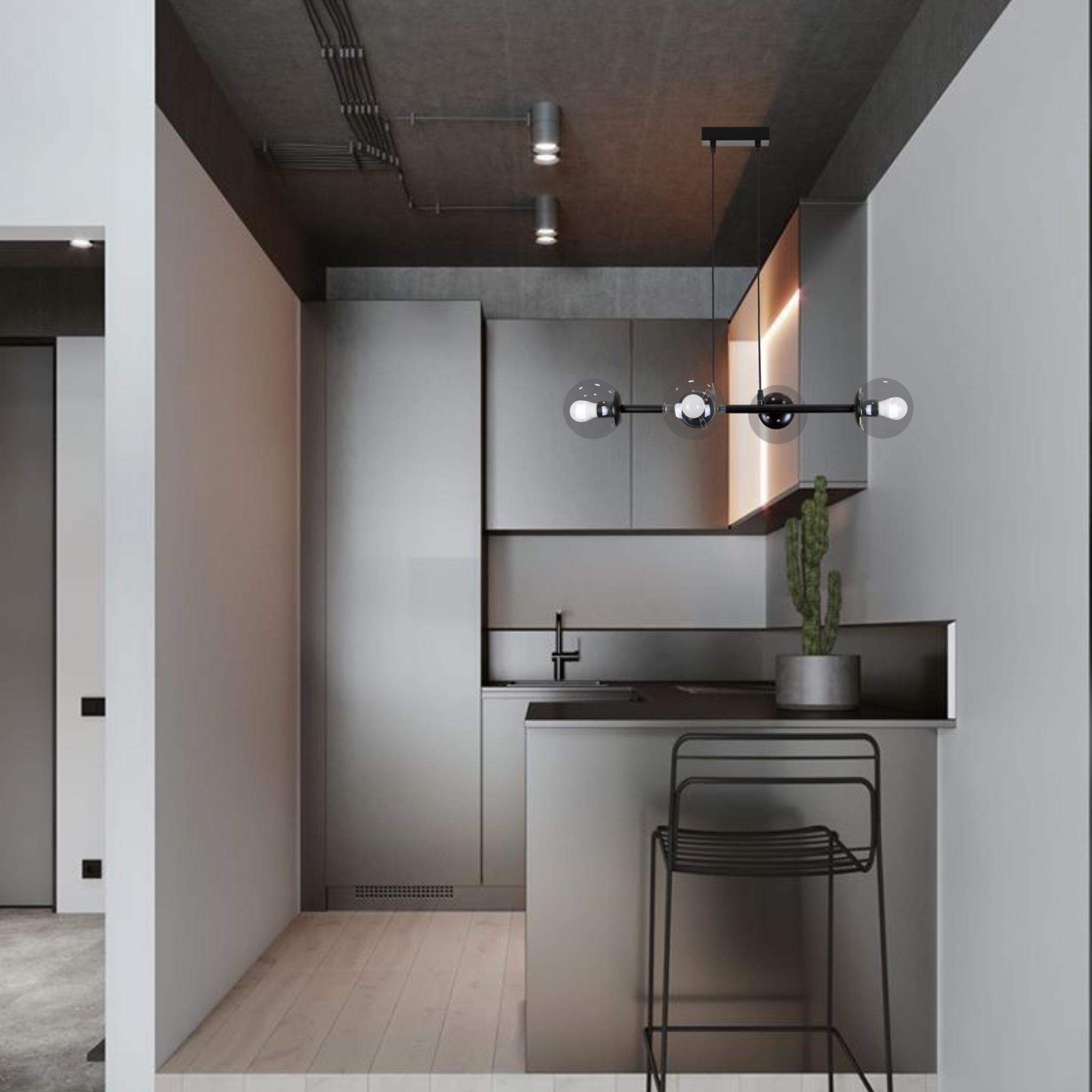 Люстра підвісна сучасна Modern Luxe (52-9909-4 BK+CL) - фото 5