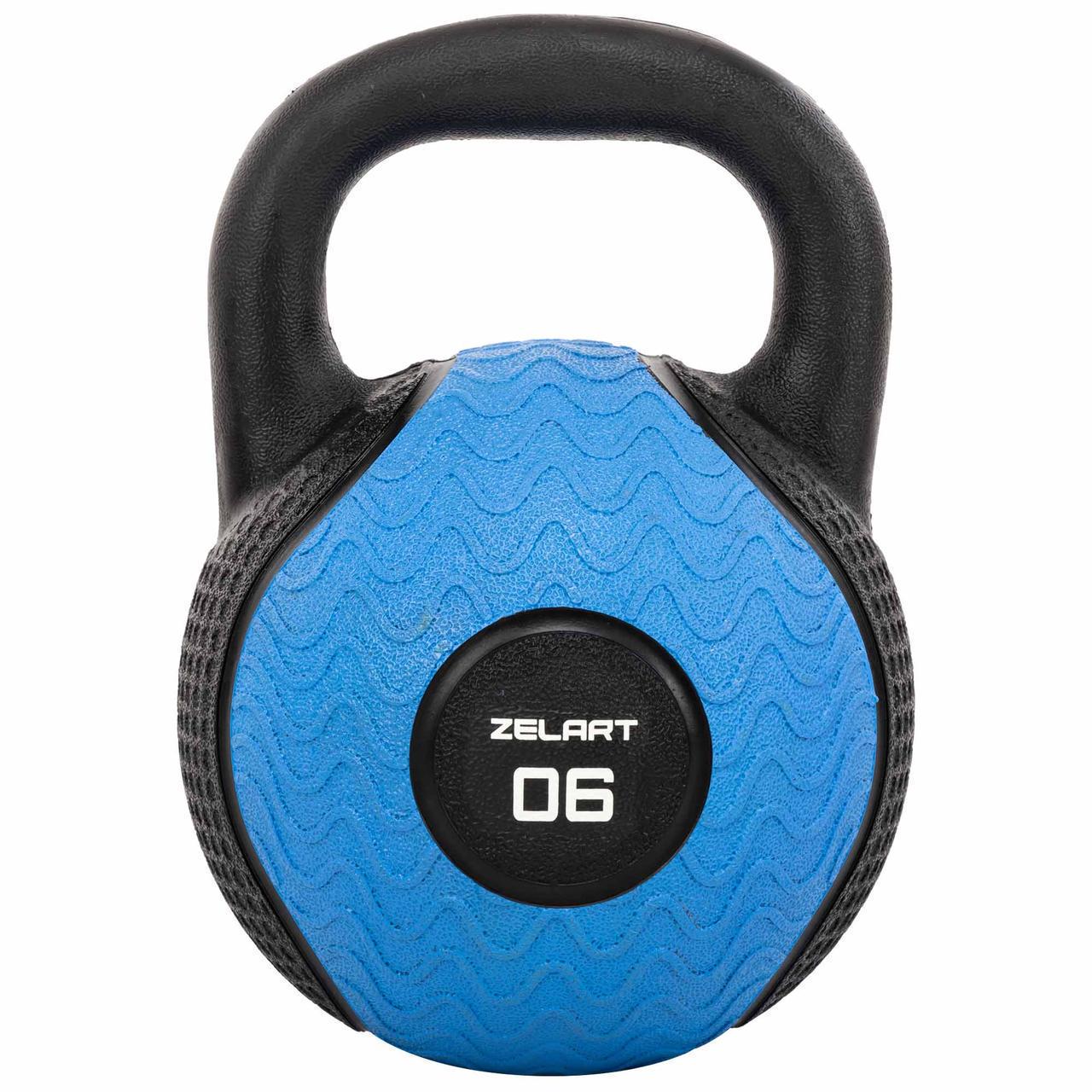 Гиря тренувальна цільна Zelart TA-4757-6 гумова 6 кг (2858292332)