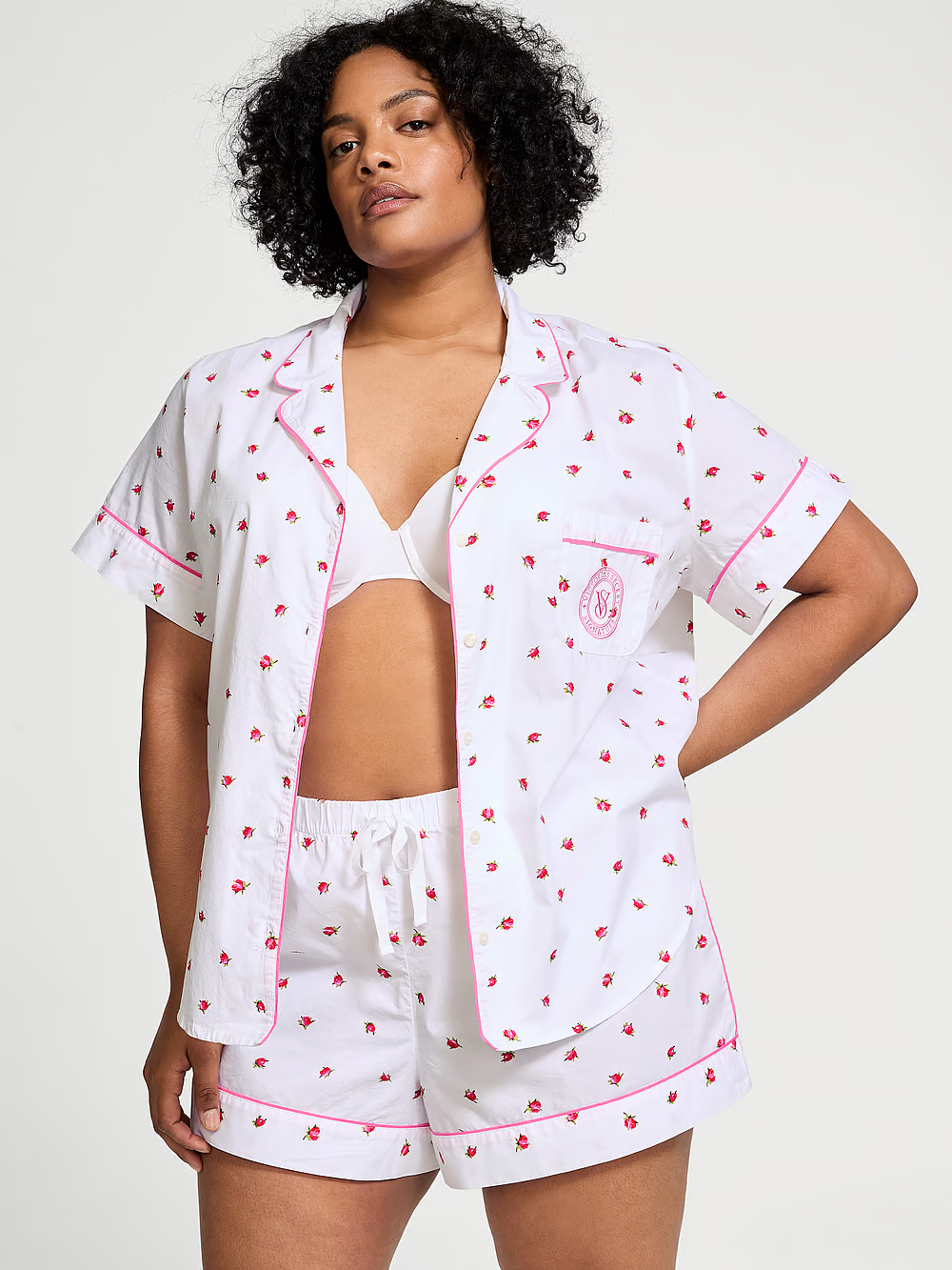 Піжама жіноча Victoria's Secret Cotton Short Pajama Set бавовняна XS Білий (20942413)