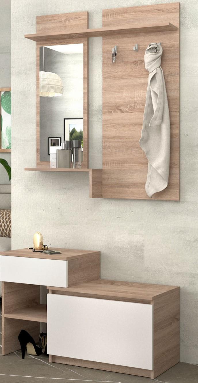 Прихожая компактная современная в коридор Мастер Форм левосторонняя 900х376х2000 мм Дуб сонома/Белый (20753) - фото 1 Прихожая компактная современная в коридор Мастер Форм левосторонняя 900х376х2000 мм Дуб сонома/Белый (20753) - фото 1