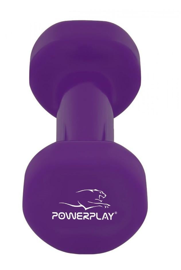 Гантель виниловая PowerPlay 4125 Achilles 2,5 кг Фиолетовый - фото 4