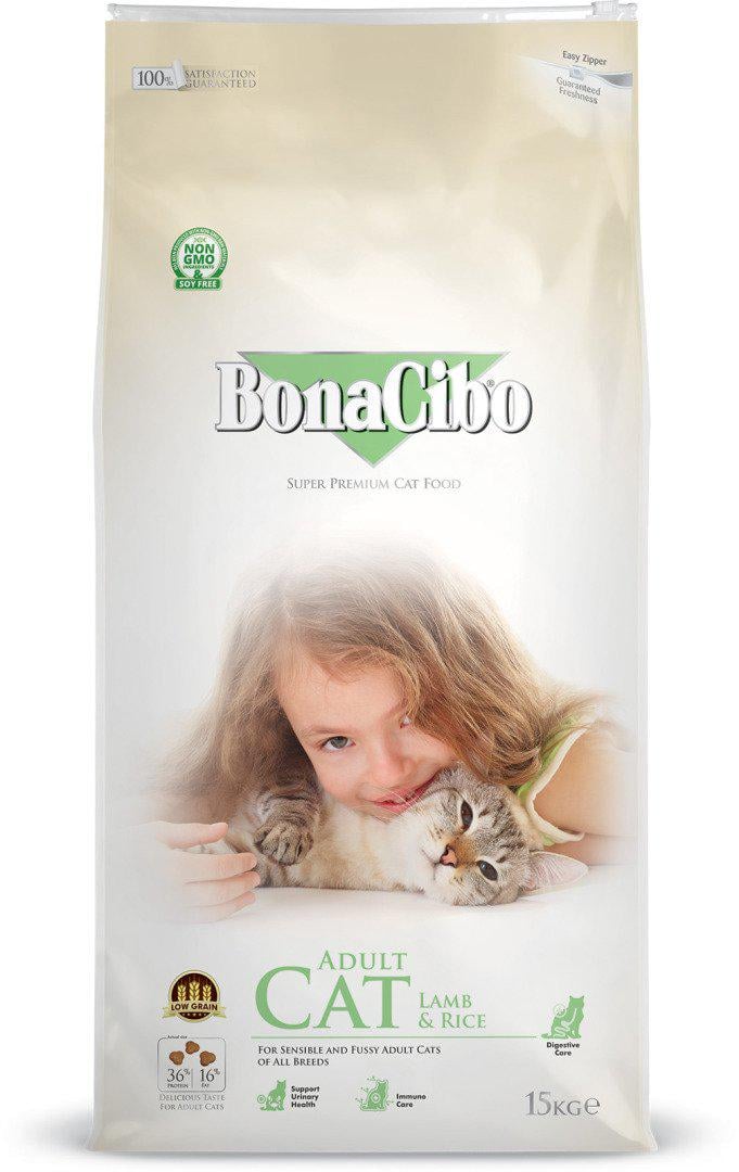 Корм сухий BonaCibo Cat Lamb&Rice 15 кг (8694686406960)