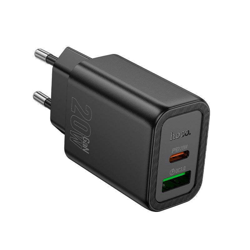 Зарядное устройство Hoco N61 Gentle USB-C/USB-A быстрая зарядка PD/QC Черный (30142046)