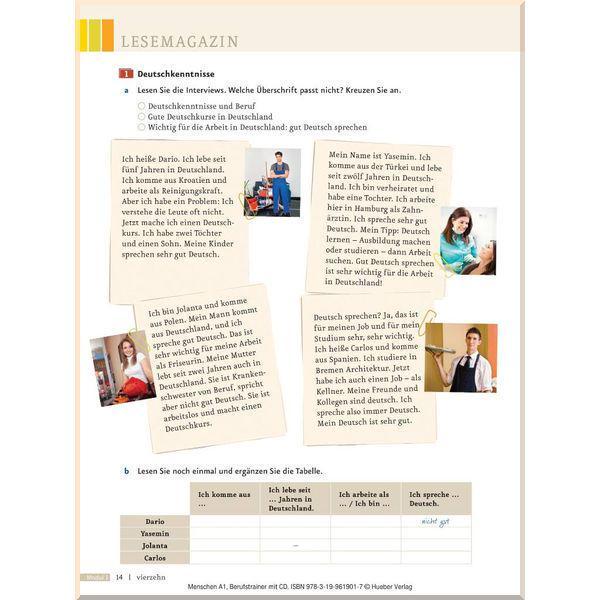 Книга Menschen A1 Berufstrainer mit Audio CD - фото 2 Книга Menschen A1 Berufstrainer mit Audio CD - фото 2