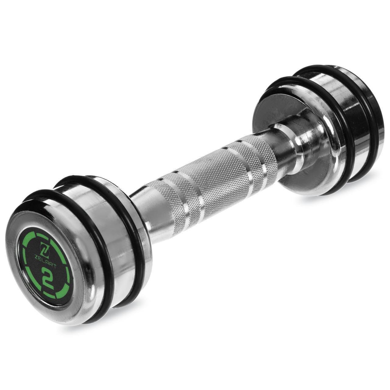 Гантель цільна Zelart FI-2622-2 сталева хромована 2 кг (2532858562) - фото 1 Гантель цільна Zelart FI-2622-2 сталева хромована 2 кг (2532858562) - фото 1
