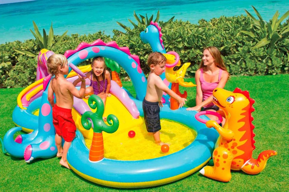 Бассейн надувной Intex игровой с горкой 333х229 см (57135) - фото 2 Бассейн надувной Intex игровой с горкой 333х229 см (57135) - фото 2