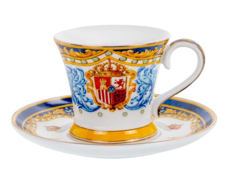 Набір кавових чашок порцелянових з блюдцем на 2 персони Lefard Геральдика 80 мл 925-079 - фото 5