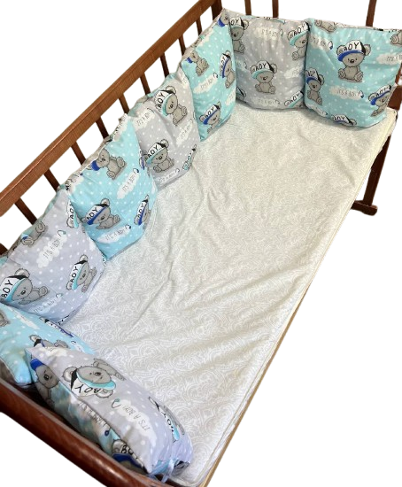 Бортики в кроватку Мишки It's a boy 12 подушек (1567) - фото 6 Бортики в кроватку Мишки It's a boy 12 подушек (1567) - фото 6