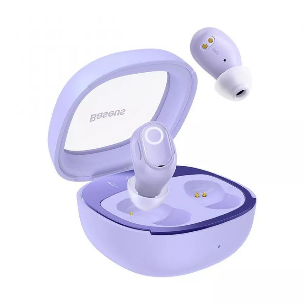 Наушники беспроводные BASEUS Wireless Bowie WM02 TWS+ в кейсе Purple (575289)