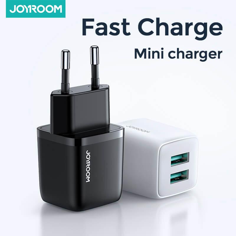 Зарядное устройство Joyroom Mini dual port smart fast charge L-2A121 2USB, 2,4 A White (537044) - фото 2