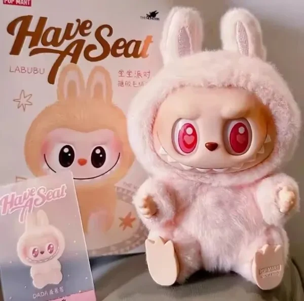 Игрушка-сюрприз брелок Labubu Pop Mart 15 см Розовый - фото 4