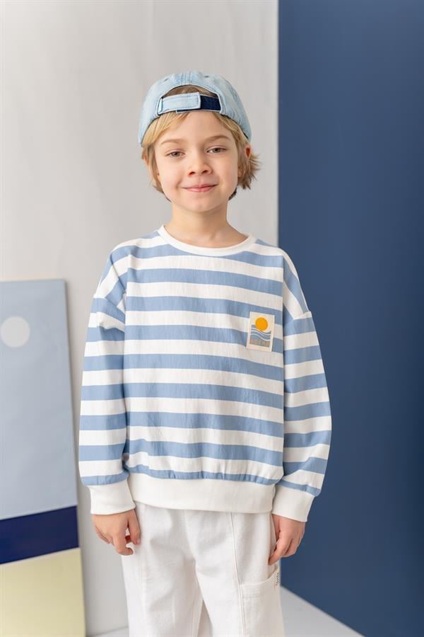 Свитер детский полосатый унисекс Zeyland 11-12 лет 152 см Синий (8683169160918)