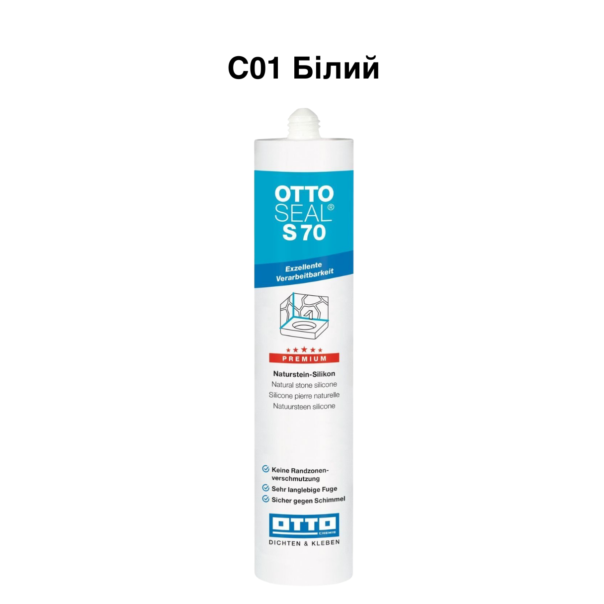 Герметик силиконовый OTTOSEAL S70 С01 Белый (8NTRBNC0201) - фото 2