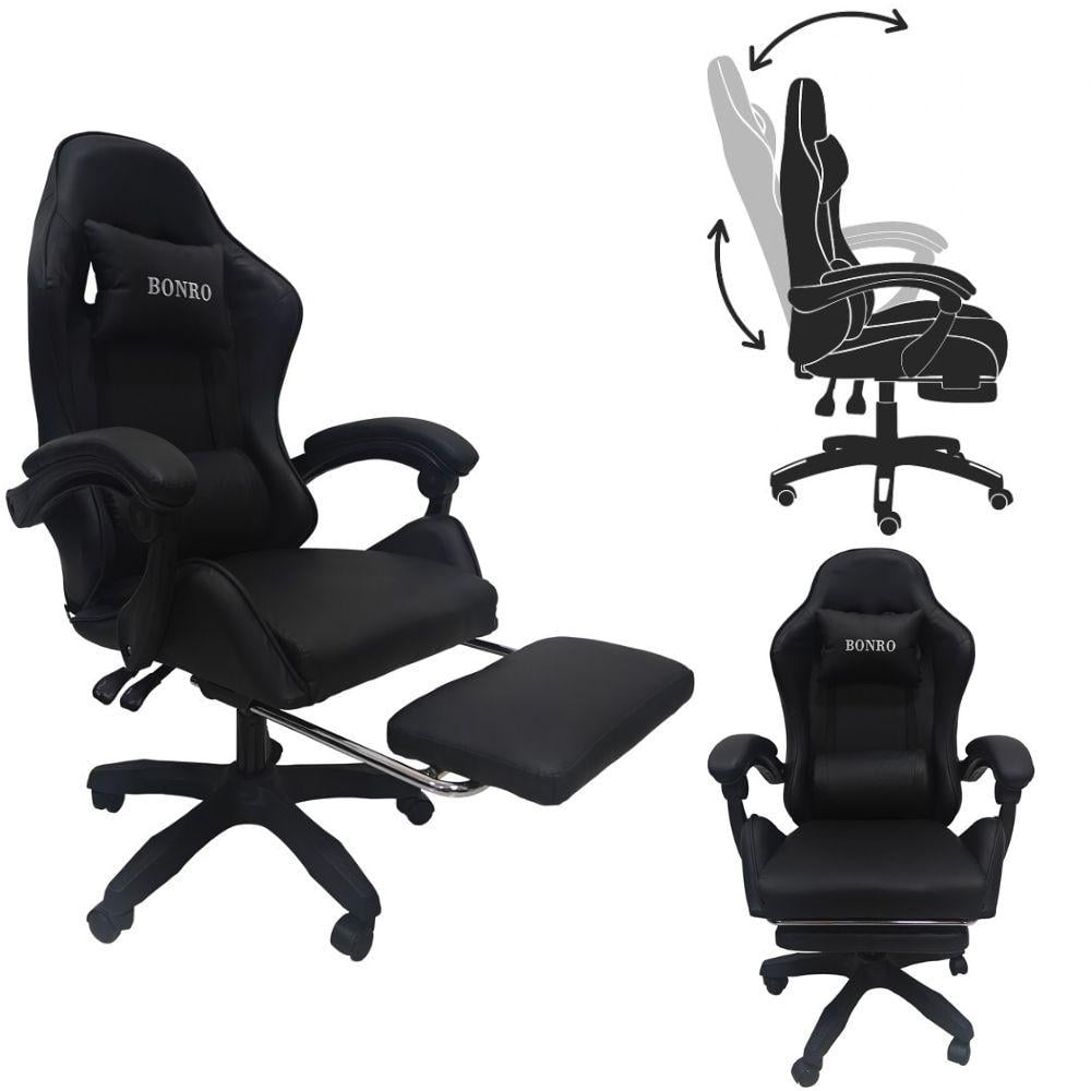 Крісло геймерське Bonro B-945 з підставкою для ніг Чорний (29528877) - фото 8