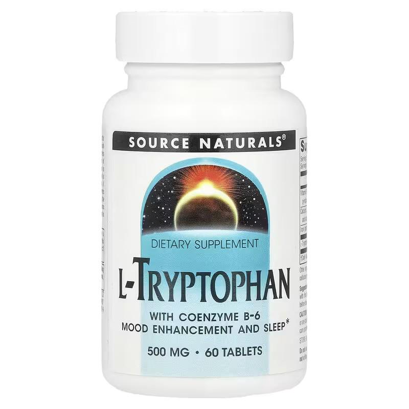 Амінокислота Source Naturals L-Tryptophan with Coenzyme B-6, 60 Tablets