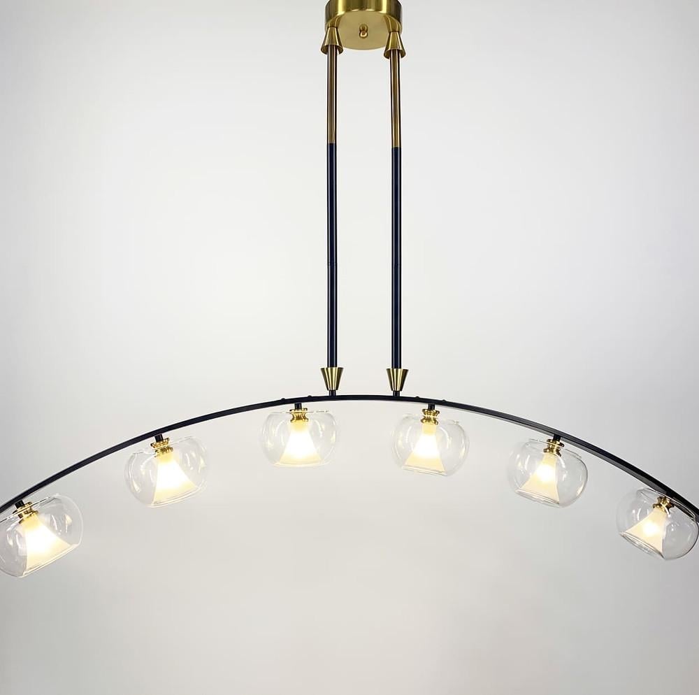 Люстра дизайнерская в изогнутом каркасе Черный (ZL1708/6)