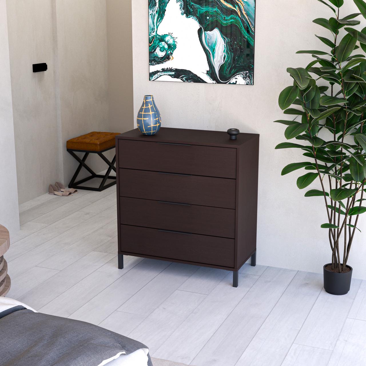 Комод на 4 выдвижных ящика 80х87х40 см Венге (Jersie)