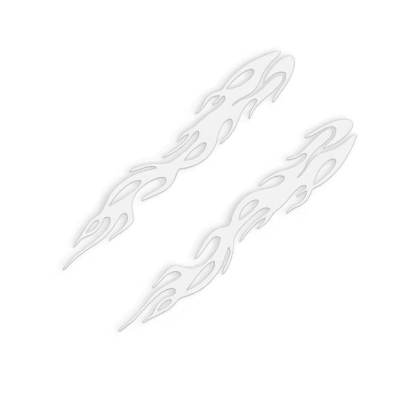 Наклейка для автомобіля/мотоцикла Полум'я самоклеюча світловідбивна 24x4 см Білий (2499716211)