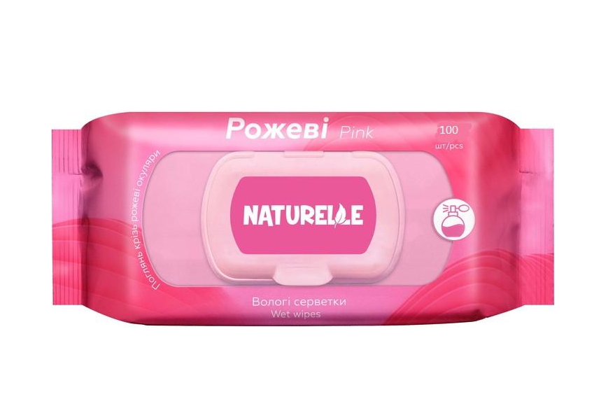 Вологі серветки універсальні Naturelle Pink 100 шт. Рожевий (000006459) Вологі серветки універсальні Naturelle Pink 100 шт. Рожевий (000006459)
