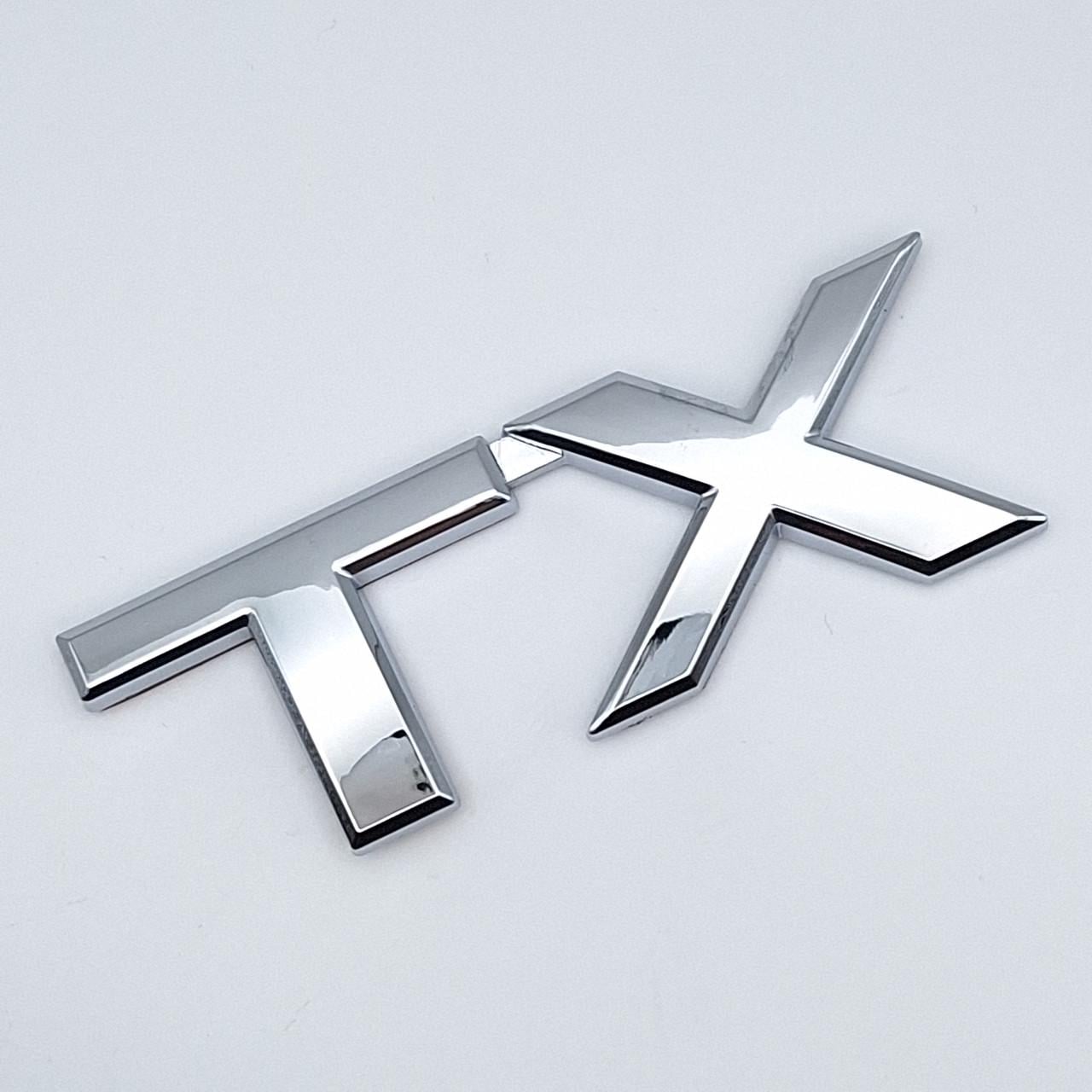 Эмблема надпись TX Toyota Land Cruiser ABS 8х2,7 см Хром глянцевый (2457855823)
