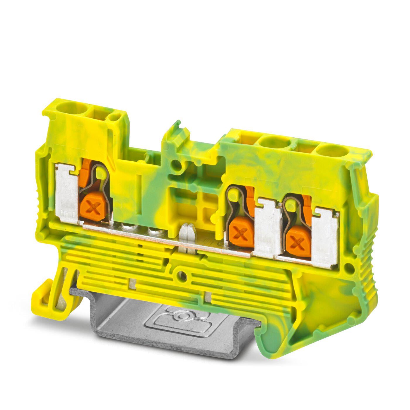 Клема заземлення Phoenix Contact XT 2,5-TWIN-PE Push-X 0,5-4 мм² Жовто-зелений (1343123)