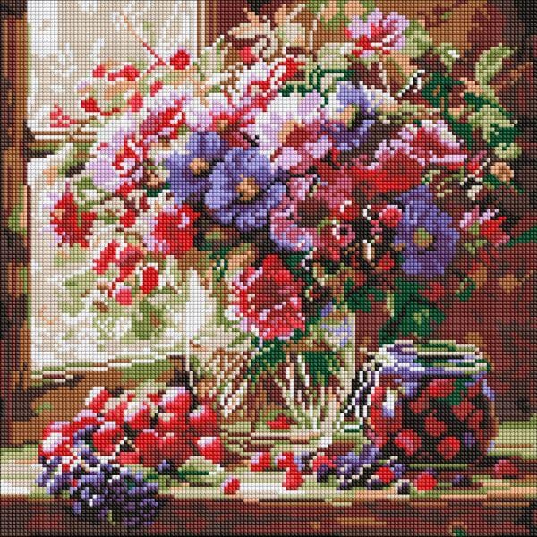 Алмазна мозаїка Букет і фрукти art_selena_ua 40х40 см (AMO8314)