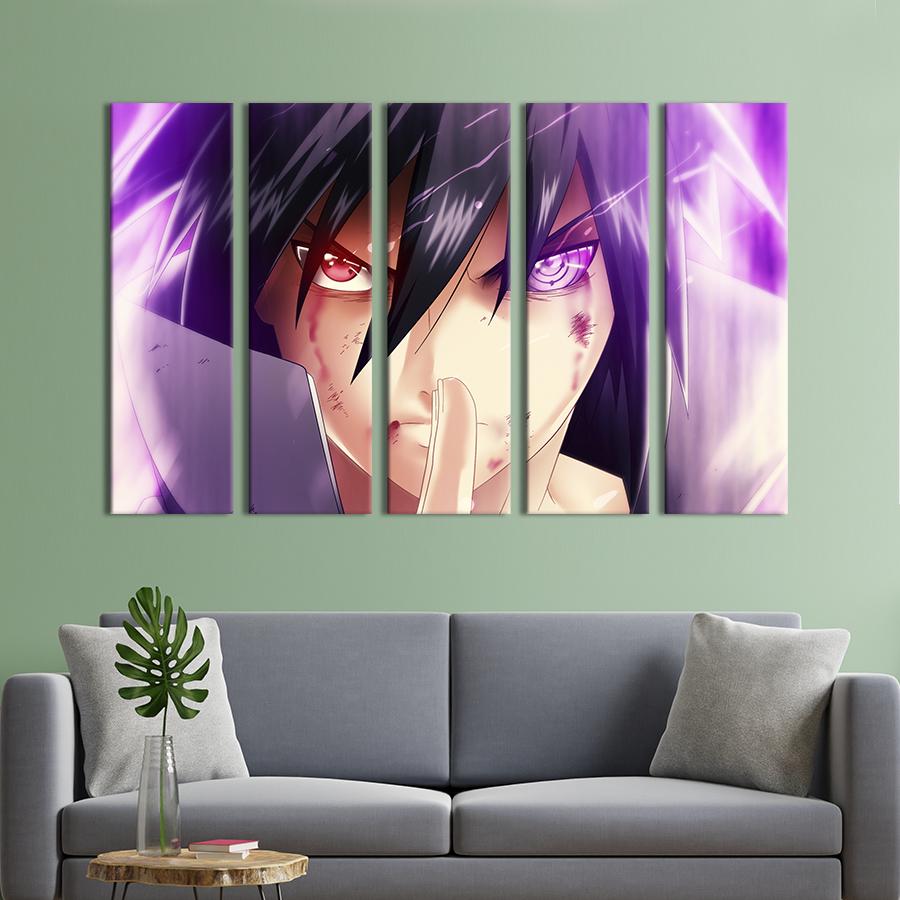 Модульна картина з 5 частин Герой аніме Саске Учіха 87х50 см (732-51)