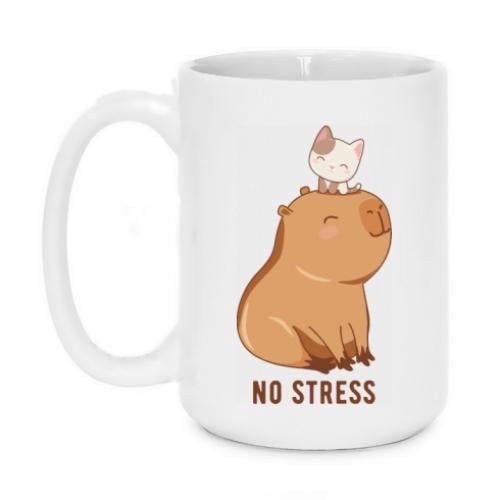 Чашка керамическая Капибара No Stress 420 мл Белый (12738568-1-181646)