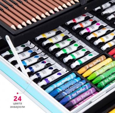 Набор для творчества UTM Единорог в алюминиевом чемодане 145 пр. Голубой - фото 4