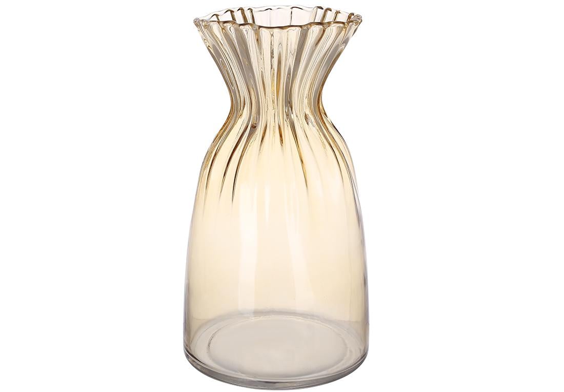 Ваза стеклянная BonaDi Грейс 25,5 см Амбер (591-390)