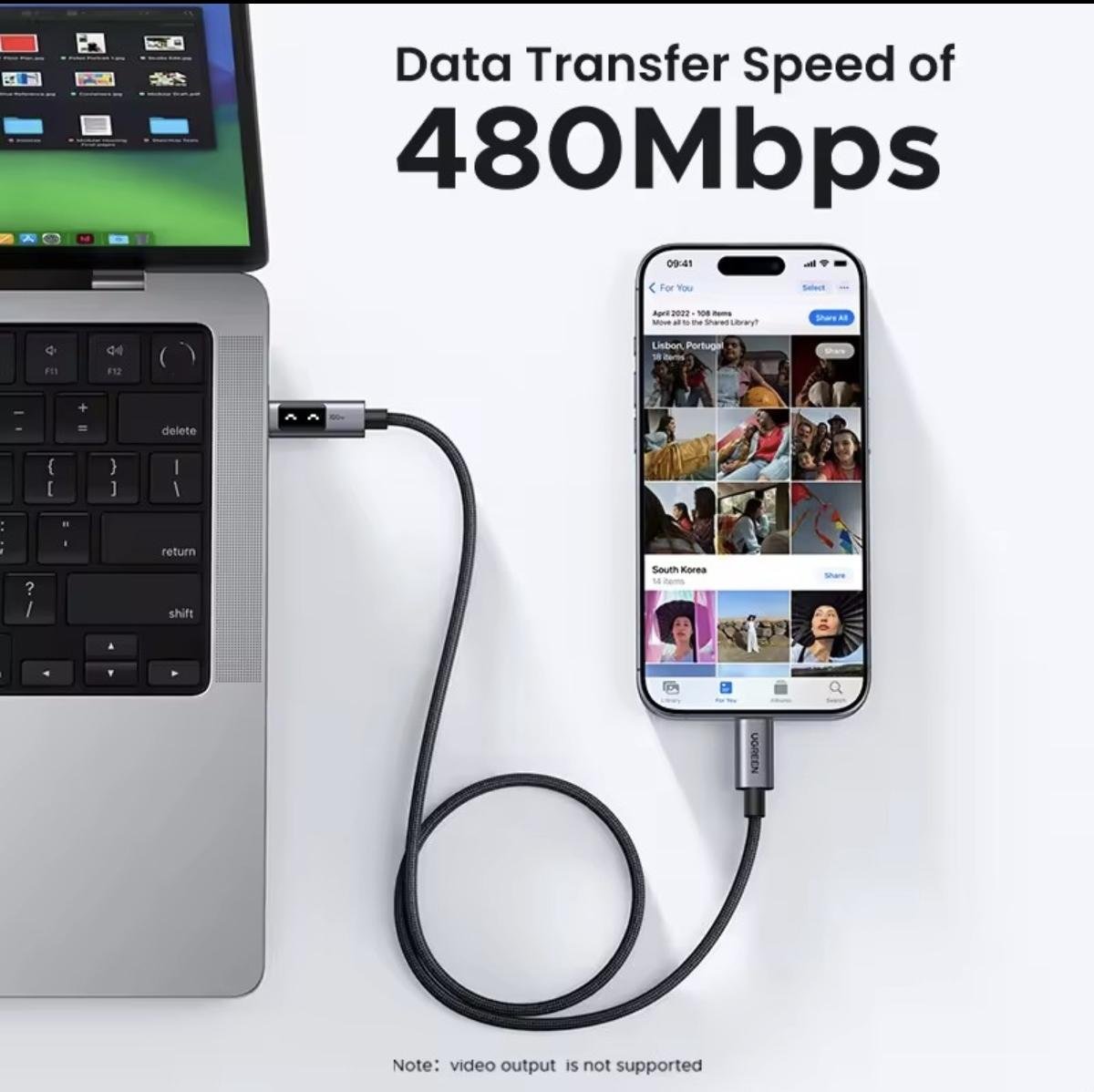 Кабель Ugreen Uno Type-C PD 100W (1m) Black з дисплеєм - фото 8 Кабель Ugreen Uno Type-C PD 100W (1m) Black з дисплеєм - фото 8