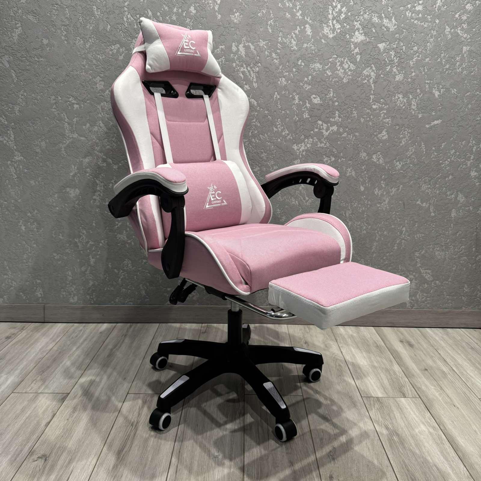 Кресло компьютерное тканевое EC Gaming K40 Розово-белый - фото 5
