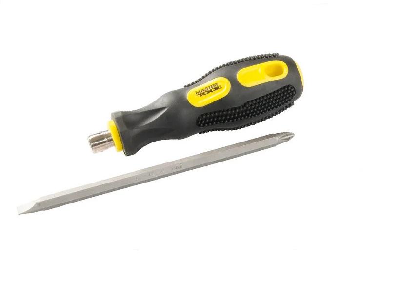 Викрутка Mastertool 2В1 насадка 150 мм РН2/SL6 Чорний/Жовтий (40-0141)
