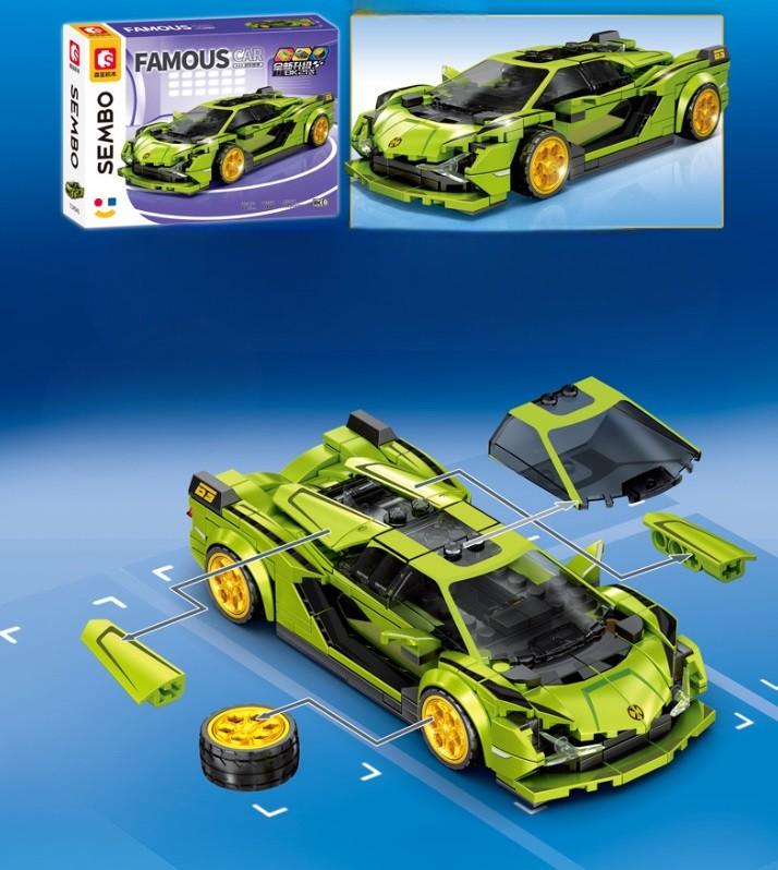 Конструктор SEMBO Famous Car Sports Car 714541 332 деталі Зелений  (714541) - фото 2