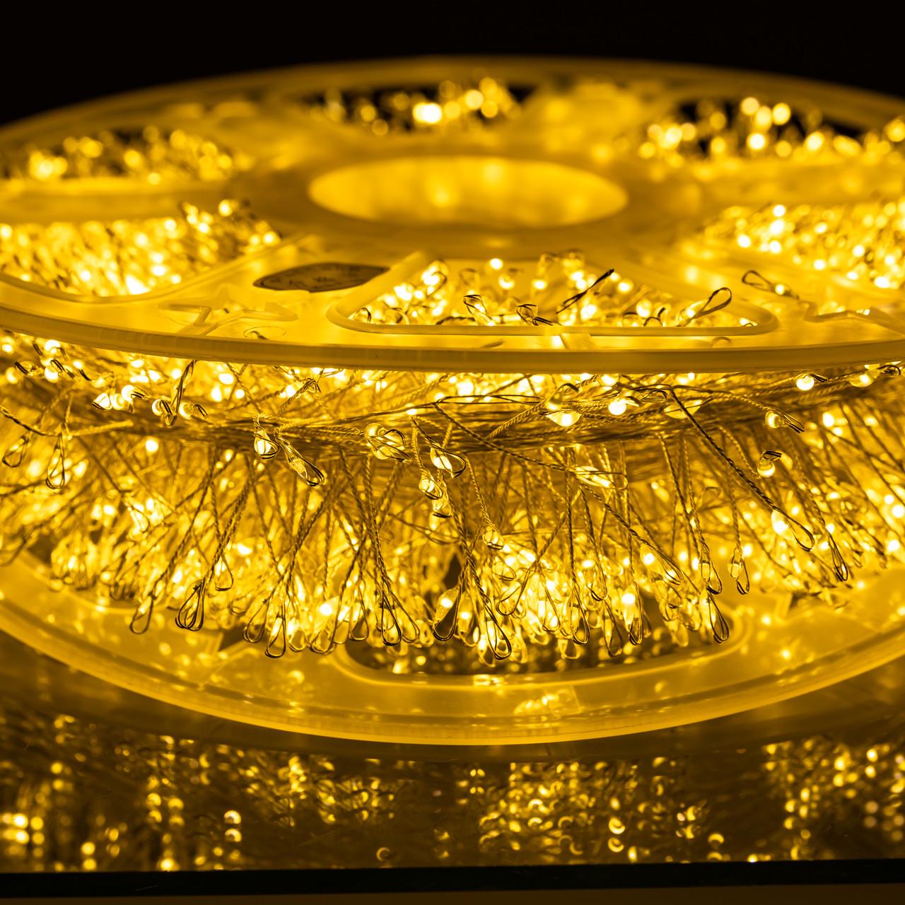 Гирлянда Хвойная лапа Garlando 100 м 3000 LED белый провод Желтое сияние (D3000L100MWY)