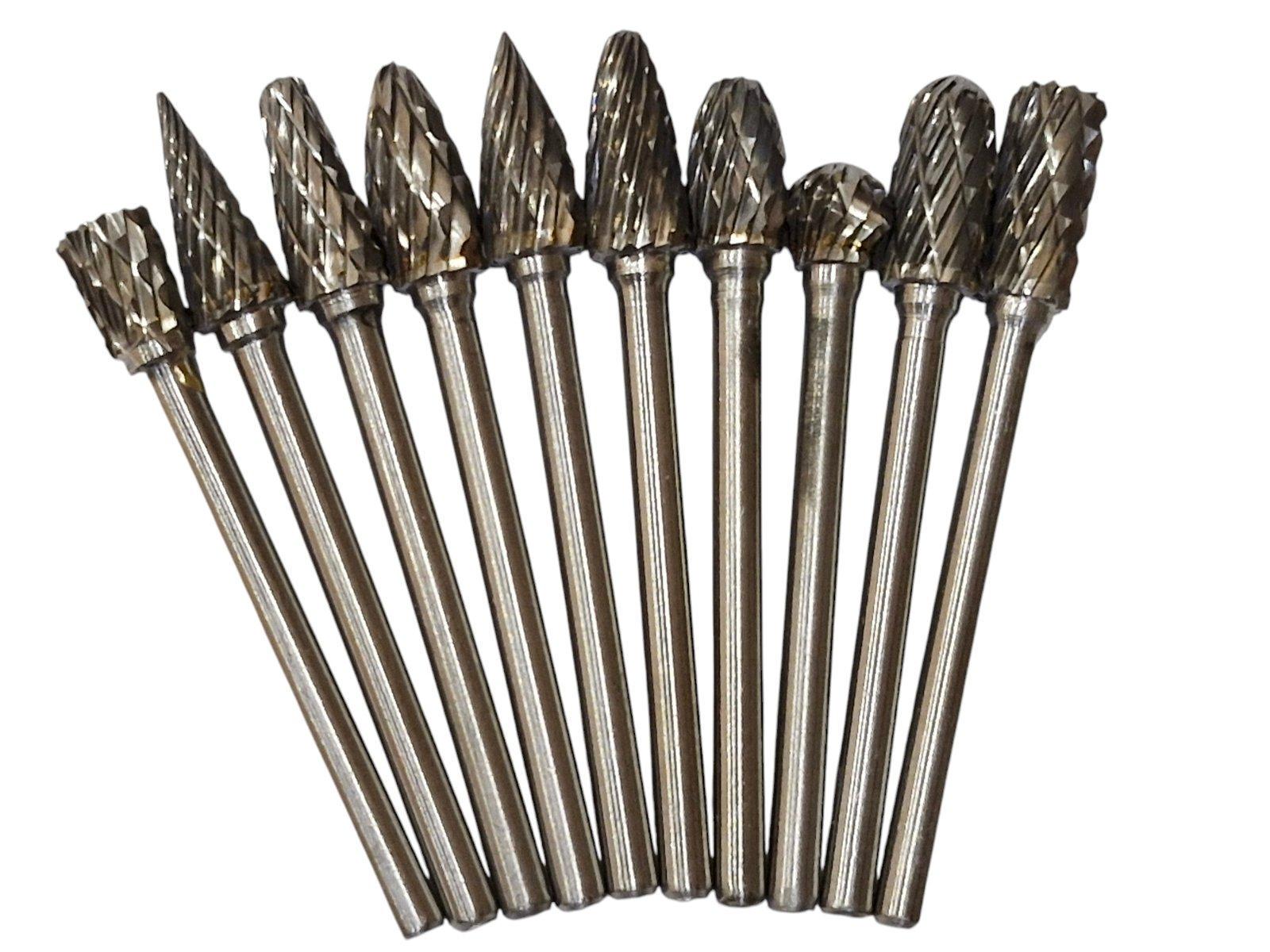 Борфрези з твердосплавної вольфрамової сталі з подвійною насічкою для робіт з дерева для гравера Dremel 3 мм 10 шт. (98067202)
