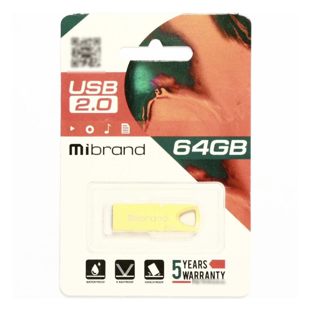 Флеш-память Mibrand USB 2.0 Taipan 64 GB Gold (22736213) - фото 2 Флеш-память Mibrand USB 2.0 Taipan 64 GB Gold (22736213) - фото 2