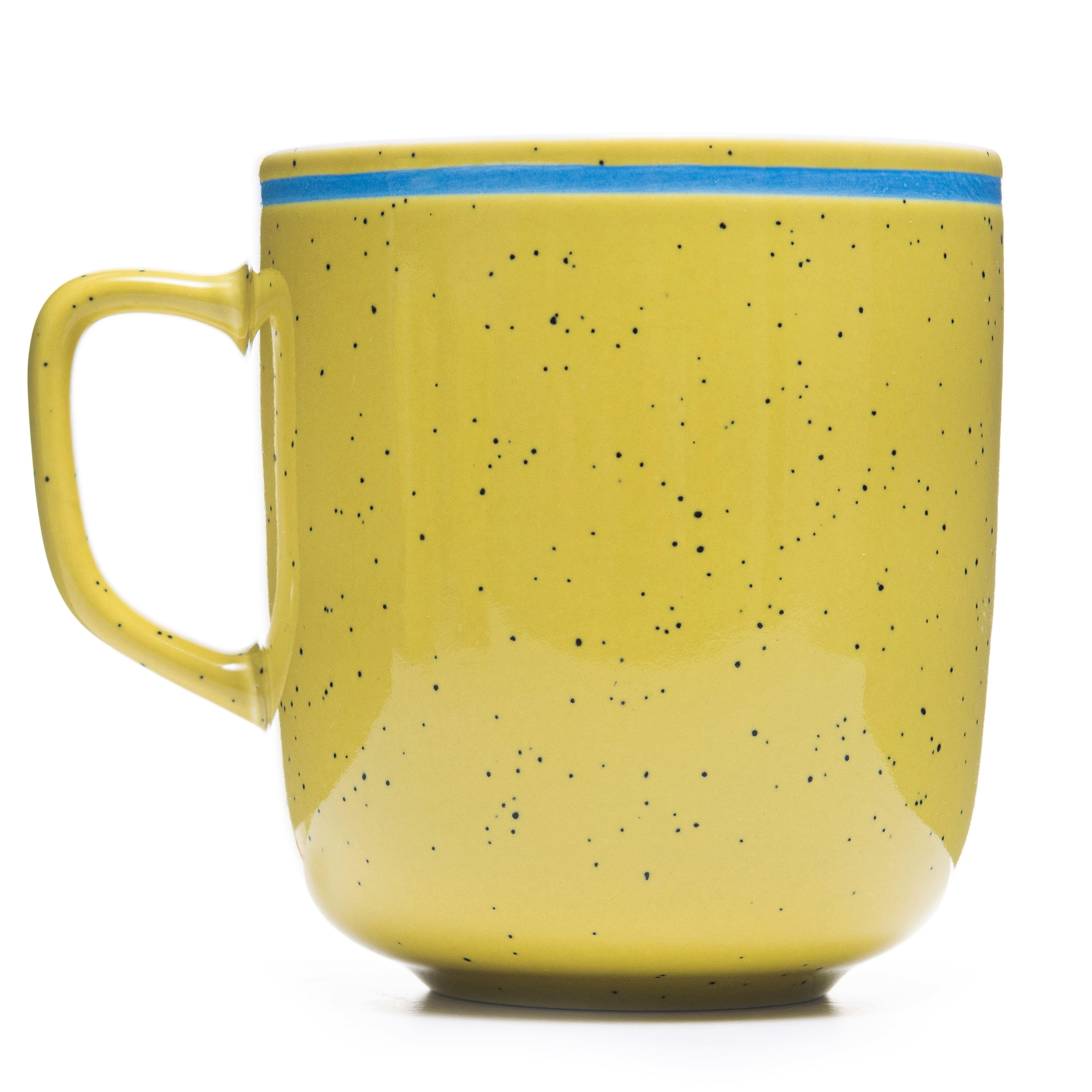 Набор чашек elemi Fish&Chill с подставкой керамика/металл 390 мл 4 шт. Желтый/Голубой (УТ-00094453) - фото 17