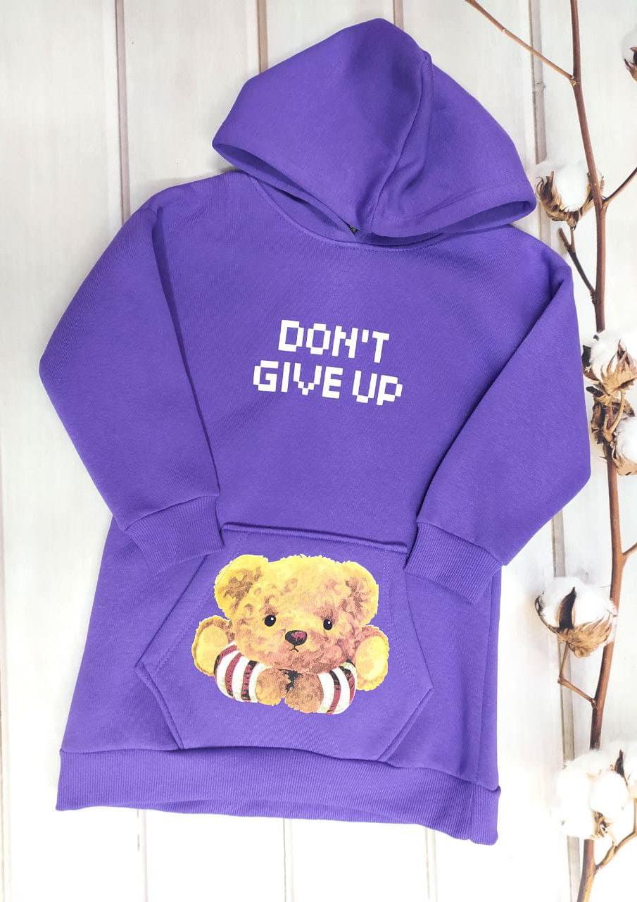 Туніка Tocka kids з ведмедиком для дівчинки 104 см Фіолетовий (013326/104)