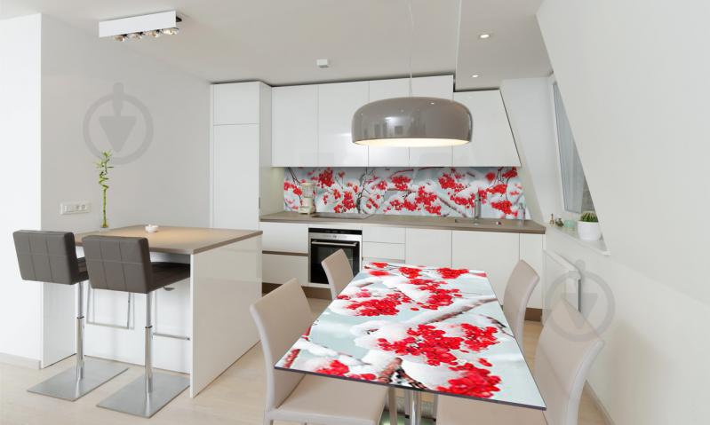 Наклейка виниловая на стол Zatarga «Калина в снегу» 650х1200 мм Z180464/1st