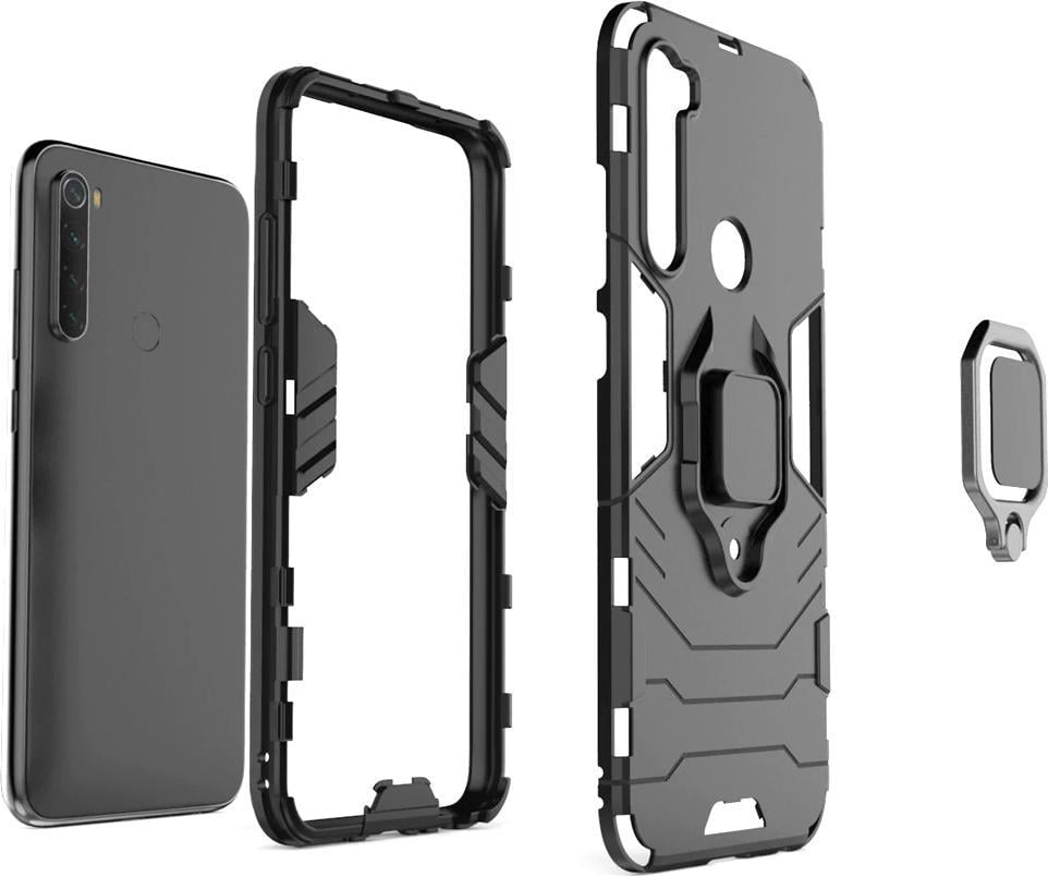 Противоударный чехол Xiaomi Redmi Note 8T (подставка кольцо) Black (10943-2B) - фото 2 Противоударный чехол Xiaomi Redmi Note 8T (подставка кольцо) Black (10943-2B) - фото 2