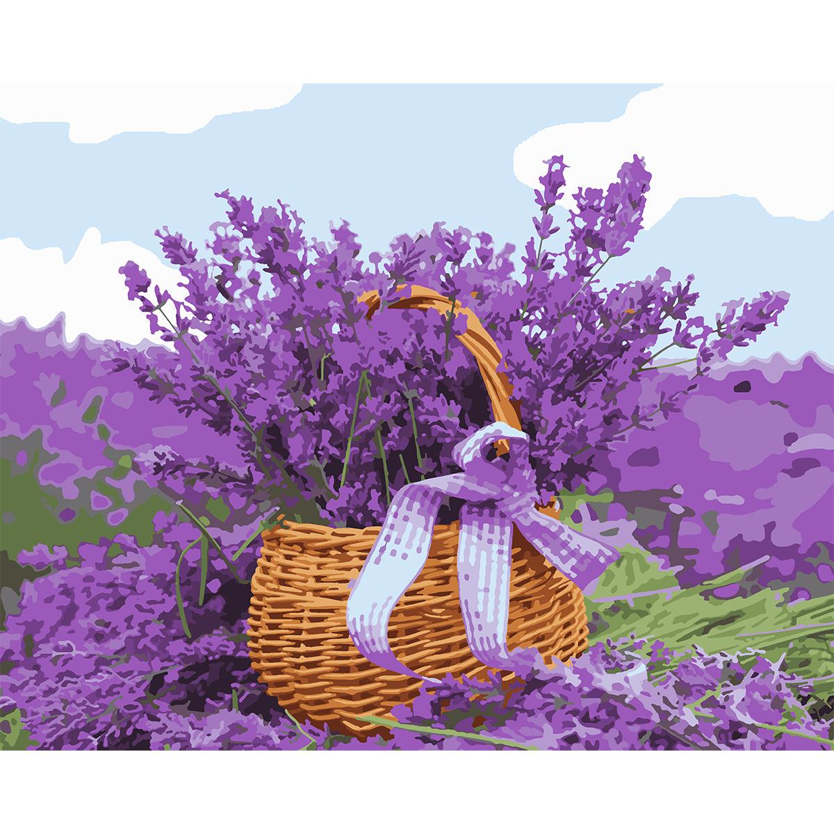 Картина по номерам Santi Лаванда в корзине 40x50 см (Top-954756)