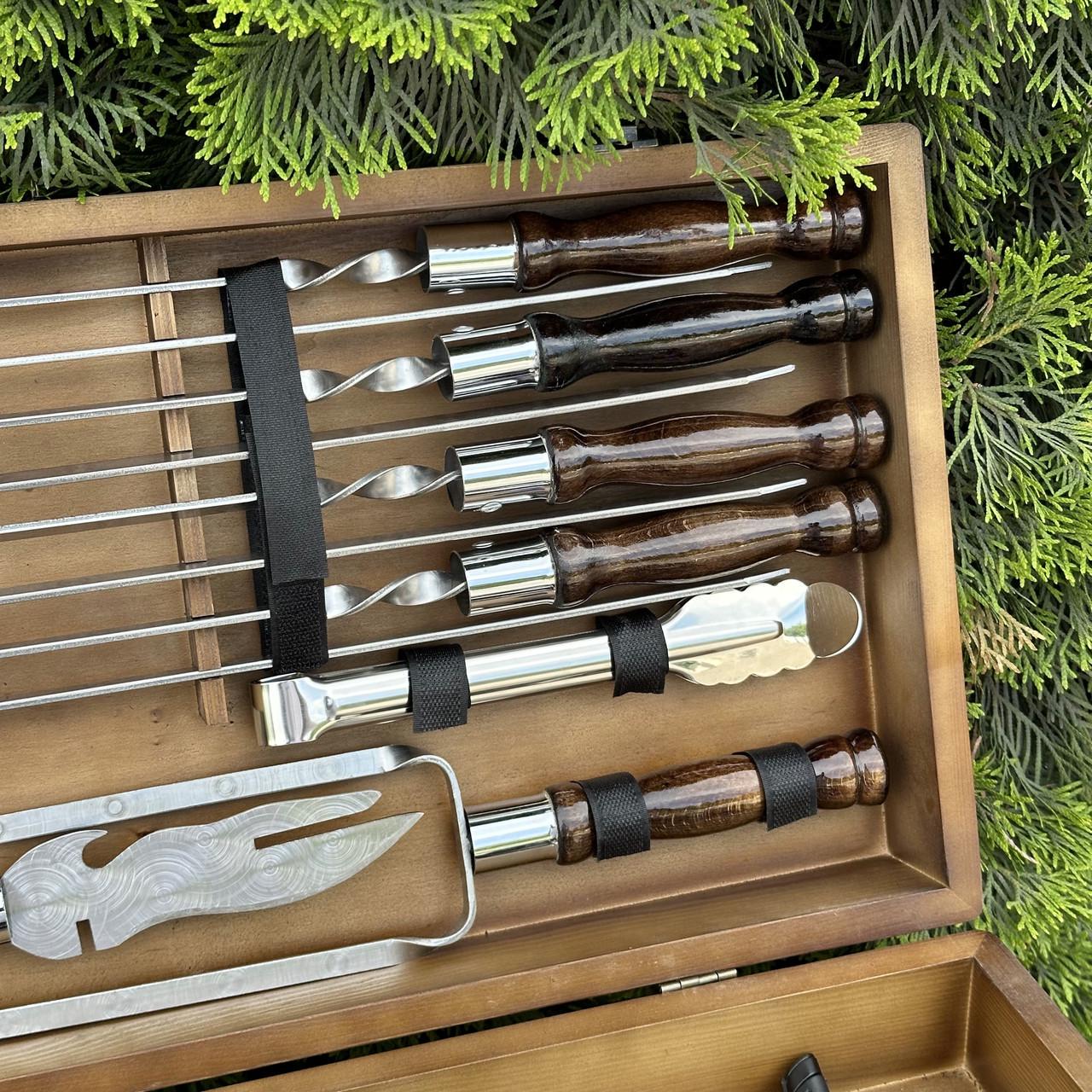 Набор подарочный для барбекю Mzavod Магнат Коричневый (27728687) - фото 8 Набор подарочный для барбекю Mzavod Магнат Коричневый (27728687) - фото 8