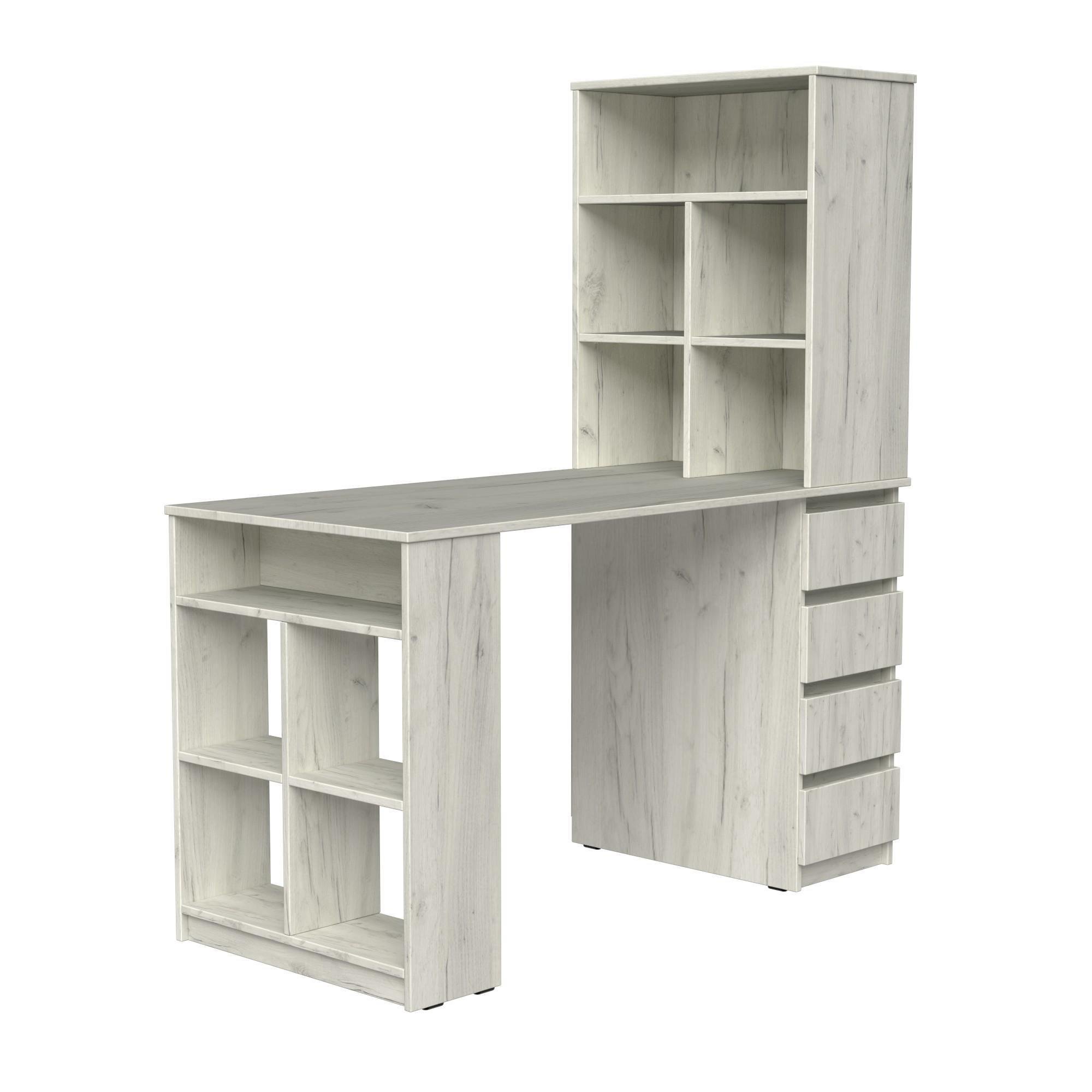 Стол письменный СП10 4Я SENAM 1500х1400х600 мм ДСП Дуб Крафт Белый - фото 3 Стол письменный СП10 4Я SENAM 1500х1400х600 мм ДСП Дуб Крафт Белый - фото 3