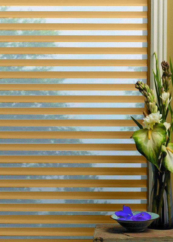 Рулонна штора Силуeт-3D день-ніч відкритого типу 100х210 см Коричневий