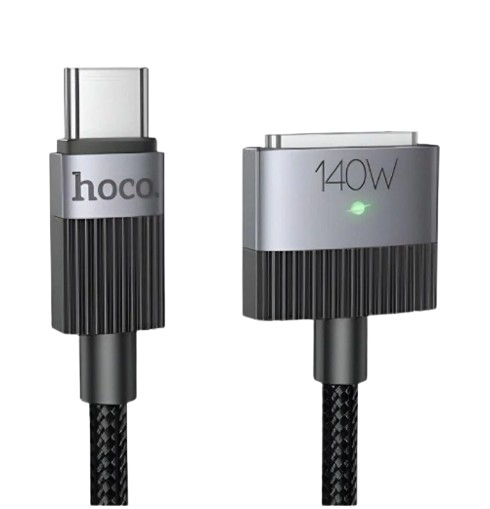 Кабель Hoco U141 Type-C/Magsafe 3 посилений до 140 Вт 1,8 м Чорний (25279941)