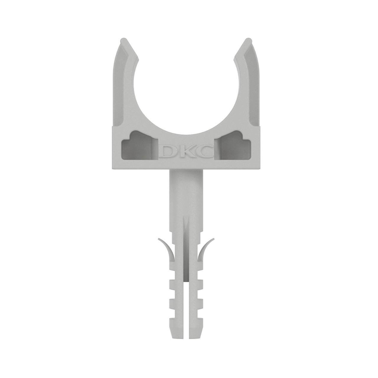 Держатель-клипса с фиксатором ДКС EXPRESS ⌀ 20 мм с дюбелем полипропилен (51320)