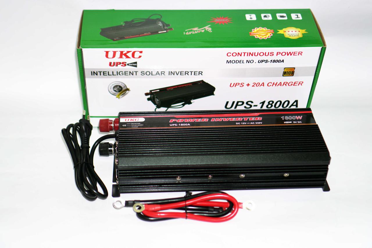 Автомобильный инвертор UKC 1800W с зарядкой 12-220V (18883872) - фото 9