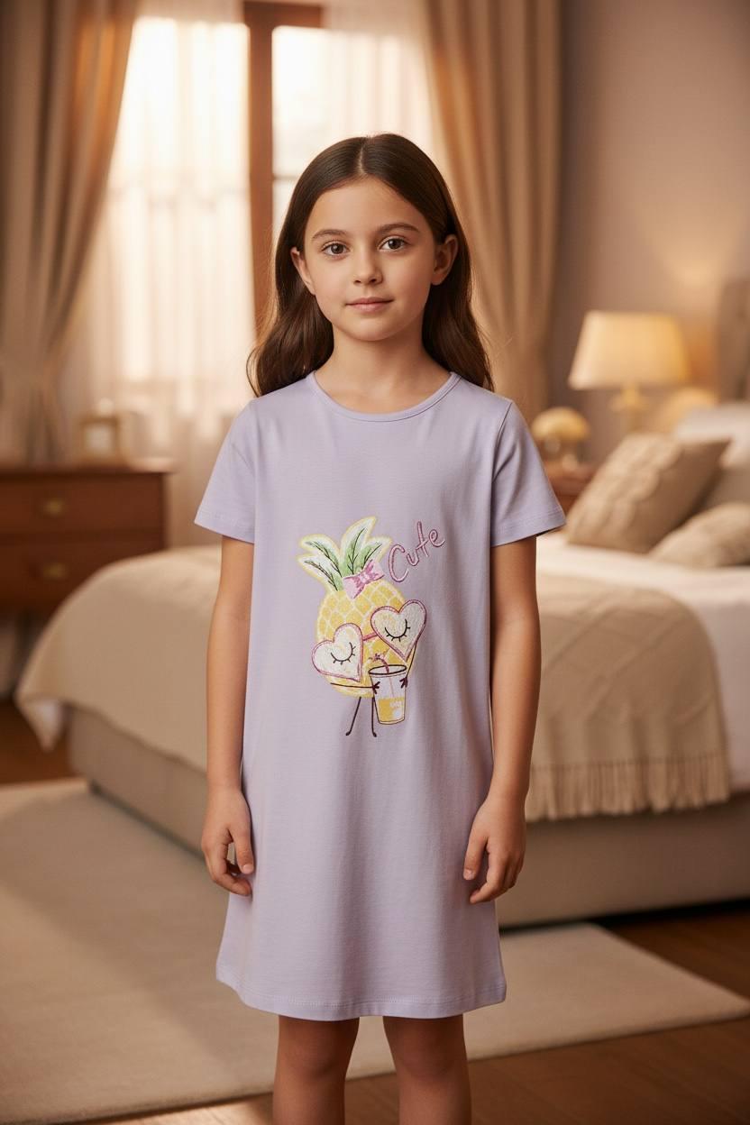 Ночная рубашка для девочки BAYKAR р. 3 98-104 см 3-4 года Сиреневый (9280-216)